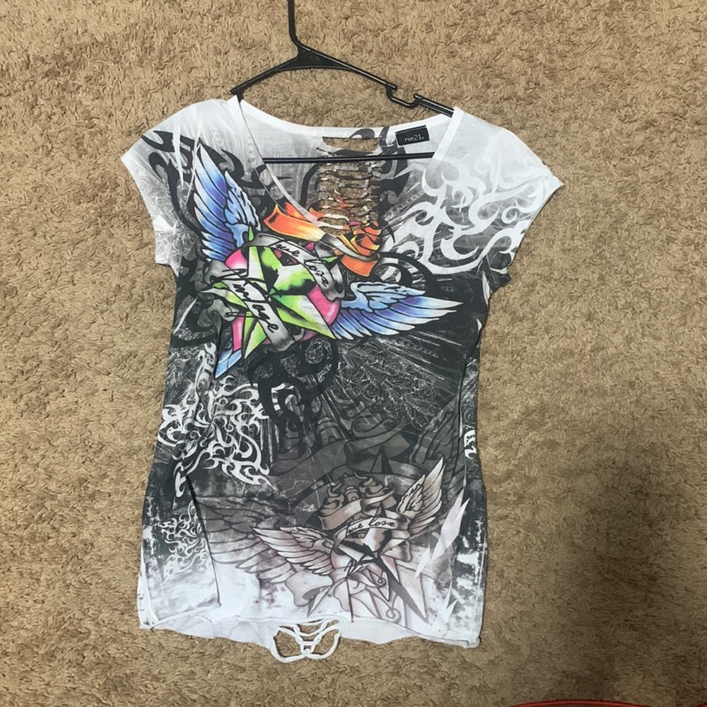 My biological moms shirt when she was 16